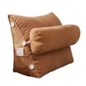 Bolster Cushion Back Wedge Pillow - Oversized Sofa Bed Chair Headboard Support - Picture 1 of 8