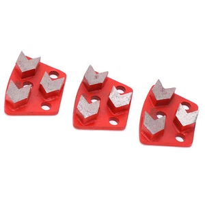 3Pcs Grinding Shoes Trapezoid Concrete Cutting 3 Teeth Red 30 - Picture 1 of 22