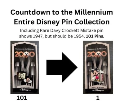 Colección completa de prendedores rara/de colección Walt Disney cuenta regresiva para el milenio Foto 1 de 4