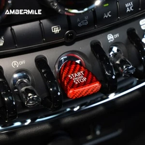 Pegatina de botón de parada de arranque del motor de fibra de carbono para Mini Cooper F54 F55 F56 F57F60 - Imagen 1 de 6