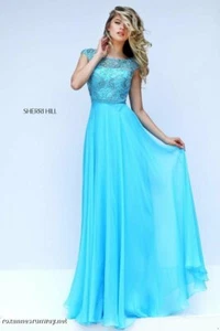 Sherri Hill 50132 blau Festzug Ballkleid Kleid Gr. 12 - Bild 1 von 2