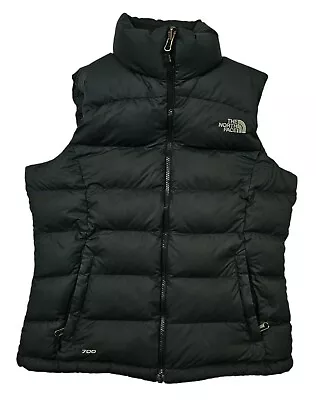 HOT Women THE NORTH FACE NUPTSE 700 SPORTS QUILT DOWN PUFFER BLACK VEST Jacket M - Image 1 of 4