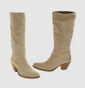 MOMA Made in Italy handmade leather suede boots stivali donna pelle beige 38 NIB - Foto 1 di 12