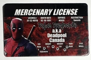 Deadpool - Mercenary License - Drivers License - Novelty - Picture 1 of 2