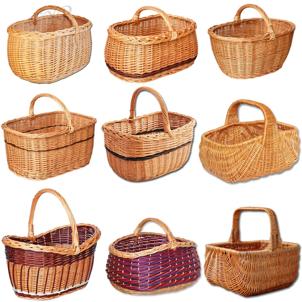 Einkaufskorb Weidenkorb Präsentkorb Autokorb Korb Auswahl Weide QUERBÜGEL TOP - Bild 1 von 1