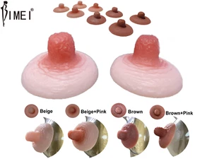 BIMEI Adhesive Silicone Nipple Reusable for BreastForm Drag Queen Transgender,#9 - Picture 1 of 31