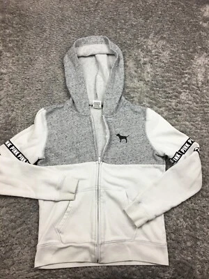 Chaqueta Rosa Victorias Secret Mujer Talla Pequeña Blanca Gris Cremallera Completa Foto 1 de 4