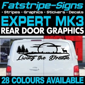 to fit PEUGEOT EXPERT MK3 LIVING THE DREAM GRAPHICS STICKERS DECALS CAMPER VAN - Picture 1 of 2