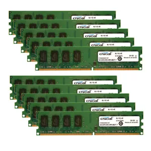 Crucial 20GB Kit 10pcs 2GB DDR2 800MHz PC2-6400U 2Rx8 Desktop Memory PC DIMM RAM - Picture 1 of 9