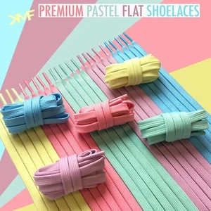 Flat Premium Pastel Colorful Shoelaces Replacement Laces - Picture 1 of 2