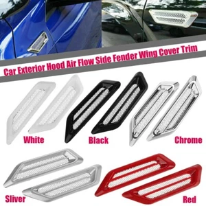 2x Car Side Air Flow Vent Fender Hole Cover Intake Grille Decoration Sticker - Picture 1 of 8