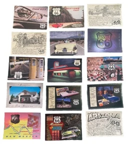 Collezione di 33 cartoline di grandi dimensioni della famosa US Highway 66 retro cars & diner - Foto 1 di 4