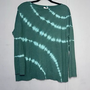 J. Jill Green Tie Dye Oversized Drop Shoulder Pullover Sweater Long sleeve - M - Picture 1 of 6