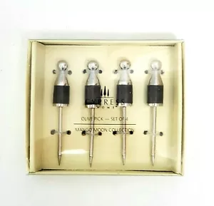 OLIVE PICK SET OF 4 Cypress Home Mango Moon Collection Bamboo 3.25" NIB - Picture 1 of 6
