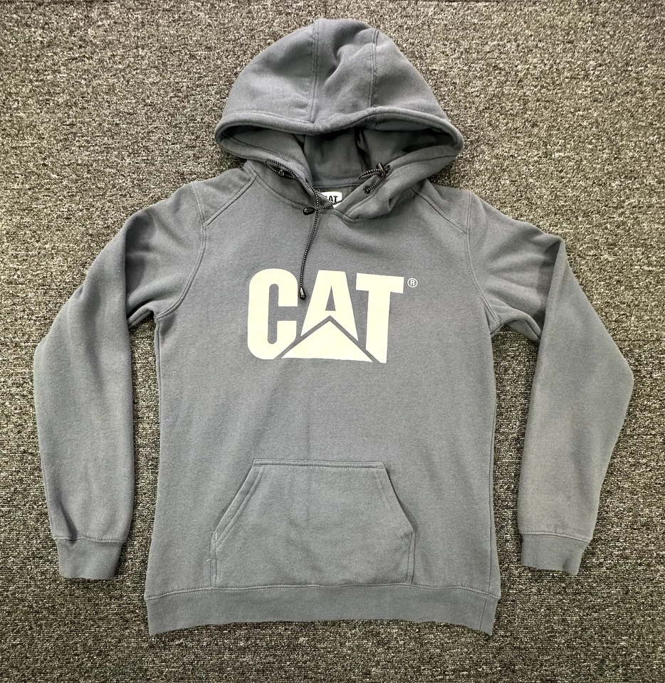 Sudadera con Capucha CAT H20 Pullover Mujer Pequeña Desteñida Azul Marino Resistente al Agua Logo Reflectante Foto 1 de 4