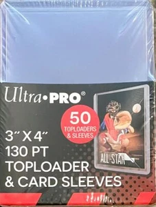 50 Count Ultra Pro 3" x 4" Super Thick 130pt Toploaders & Thick Card Sleeves Com - Picture 1 of 3