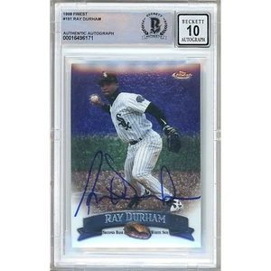 Ray Durham Signed 1998 Topps Finest #191 Chicago White Sox Beckett BGS Auto 10 - Picture 1 of 5