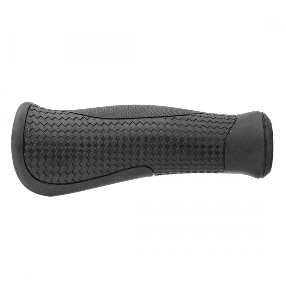 BIKE BICYCLE GRIPS ERGO RIDGE 90mm RH / 130mm  LH BLACK - Image 1 of 1