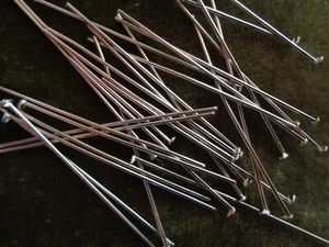 Head pin, Stainless Steel, 1-1/2 inches, 21 gauge. Sold pkg of 25. - Picture 1 of 1