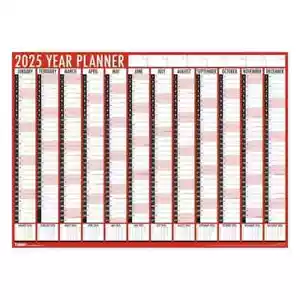 2025 UK Unmounted A1 Annual Yearly Wall Planner 84cm Office Year Calendar Large - Picture 1 of 7