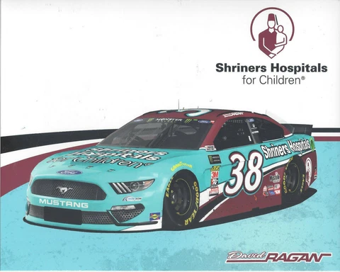 2019 DAVID RAGAN “SHRINERS HOSPITALS” #38 NASCAR MONSTER ENERGY CUP POSTCARD Cover