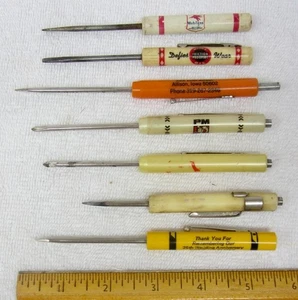 7 Vintage Posten Werbung Mechaniker persönliche Taschenschraubendreher Mobil Gas WYNNS Öl - Bild 1 von 4