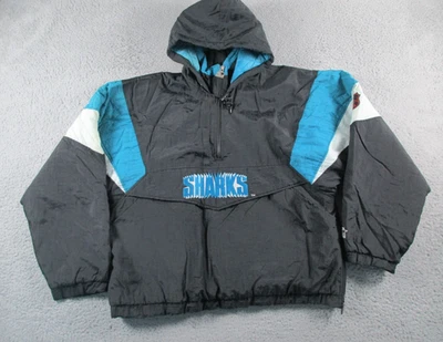Куртка мужская San Jose Sharks размер XL черная синяя стартовый пуловер с капюшоном хоккей НХЛ - Изображение 1 из 4