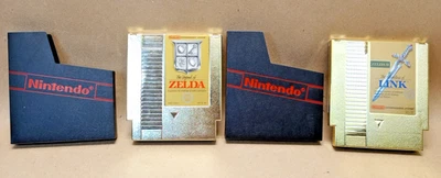 Legend Zelda 1 & 2 II Adventure Link Gold Authentic Nintendo NES Game Lot - Image 1 of 4