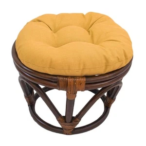 Bali 18 In Ftstool with Solid Outdoor Cushion Lemon - Picture 1 of 3