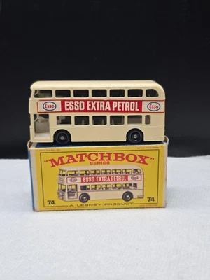 Matchbox Series LESNEY No. 74 Daimler Esso Petrol Bus W/ Original Box England  - Image 1 of 4