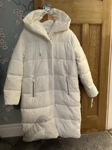 Michael Kors Long Puffer Coat (Bone) White Size L New with Tags - Picture 1 of 5