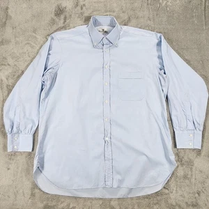 Camisa Turnbull & Asser Para Hombres 17.5 Azul Claro Vestido Cuello Abotonado Hecho en Italia - Imagen 1 de 12