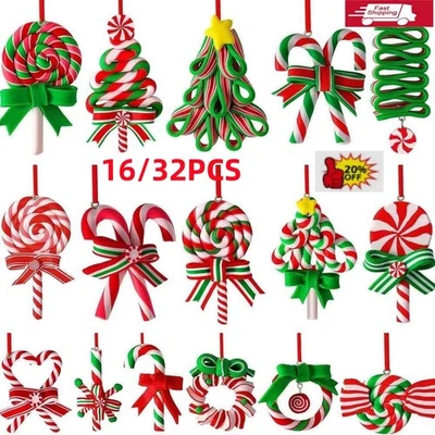 New listingNEW 16/32pcs Christmas Lollipop Ornaments Candy Cane Tree Decorations UK