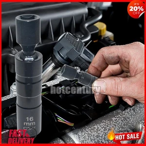 16mm Spark Plug Socket Wrench 3/8in Drive Magnetic Spark Plug Socket (Black) - Picture 1 of 12