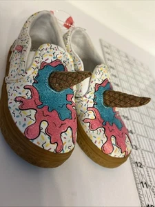 VANS ASHER V ICE CREAM CONE WHITE SKATE SHOES TODDLER 9.0 Gently Worn - Picture 1 of 8