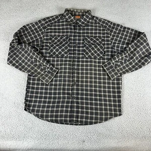 Merrell Shirt Mens Large Gray Plaid Polyester Opti-Wick Long Sleeve Outdoor - Picture 1 of 7