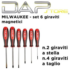 MILWAUKEE - Set giraviti magnetici nr. 4 a stella + nr. 2 a taglio + spedizione - Foto 1 di 1