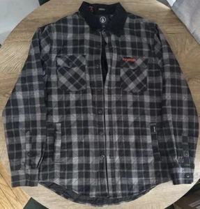 Volcom x Toy Machine Skateboards Vintage Plaid Quilted Button Down Jacket Med - Picture 1 of 4