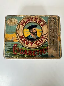 RARE Vintage Player & Sons Navy Cut Hand Made Cigarettes Tin Collectible CANADA - Picture 1 of 7