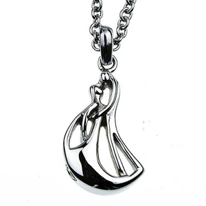 Couple Figure Memorial Cremation Jewelry Urn Necklace for Ash on 18" Chain  - Picture 1 of 4