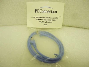 (NEW) PC Connection 351003 Cat5e 350MHz Ethernet Patch Cable Blue Snagless 3ft - Picture 1 of 3