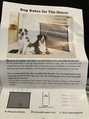 Puerta de seguridad grande para mascotas perros bebés valla de malla protector portátil interior hogar solo piezas Foto 1 de 4