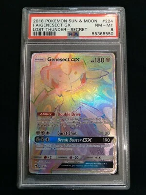 Graded PSA 8 2018 Pokemon Sun & Moon GENESECT GX #224 Lost Thunder NM - MT - Image 1 of 4