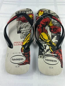 Havaianas Flip-Flops Marvel Iron Man Size US 11/12 Ice Grey - Picture 1 of 3