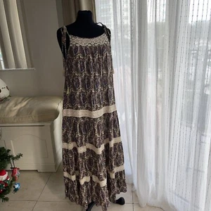 Maxi abito Denim & Supply Ralph Lauren Paisley in pizzo all'uncinetto taglia S - Foto 1 di 6