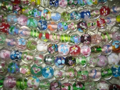 Glasperlen Mix/Murano Perlen 30 Stück 9 - 12 mm in schönen bunten Farben Mix  - Bild 1 von 4