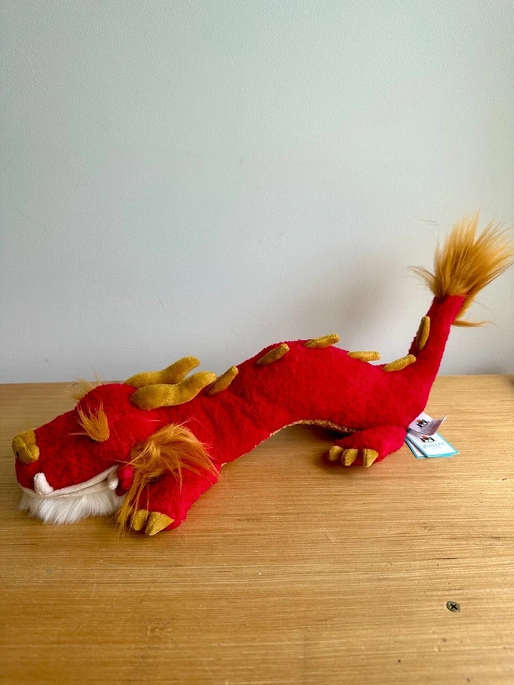 Jellycat CEL2D Celebration Dragon – Festive Red Plush with Gold Details