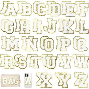 52Pcs White 3 Inch Chenille Letter Patches Iron on Sweatshirt Letter Patches ... - Picture 1 of 6