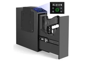 LANGGER Biometric Slider Handgun Gun Safe with LCD Screen of Temp Humidity Time - Picture 1 of 11