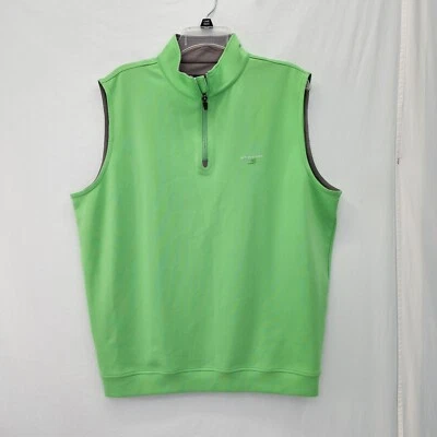 Aston Martin S Gilet Zip-Up Vest Bright Green Mens Large Golf Preppy - Image 1 of 4